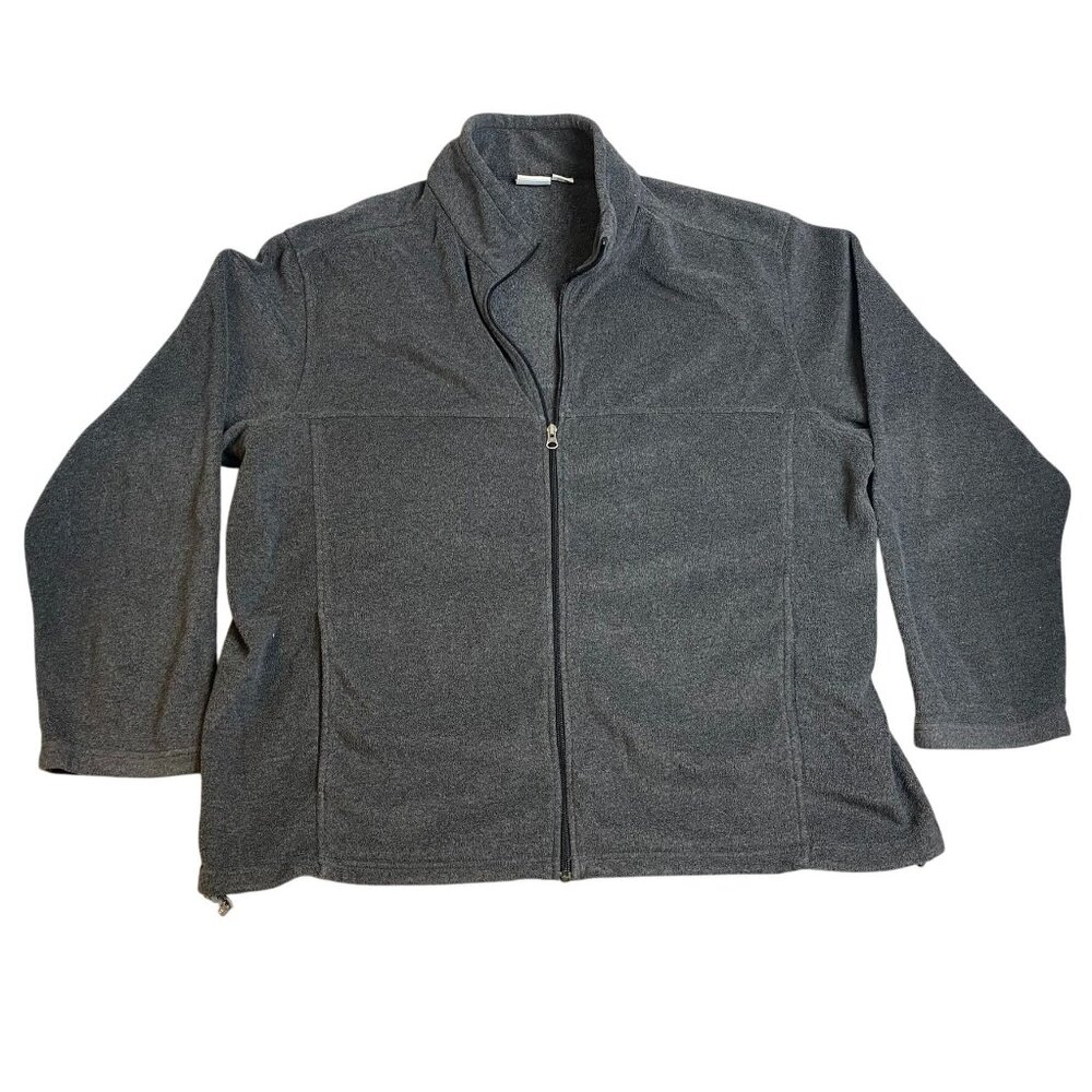 Bass Pro Shops Men's Fleece Jacket 2XL Full-Zip Gray Full Zip Stand Collar